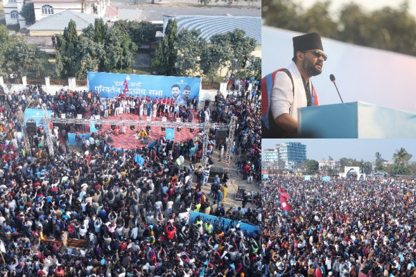 बालेन सहभागी सभामा उर्लियो जनसागर